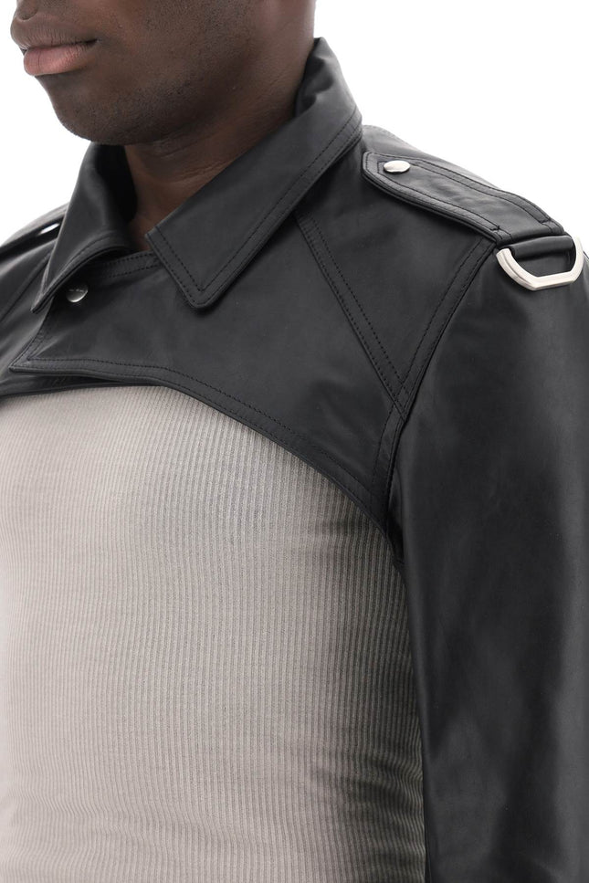 Rick owens biker-style bolero jacket-men > clothing > jackets > leather jackets-Rick Owens-Urbanheer