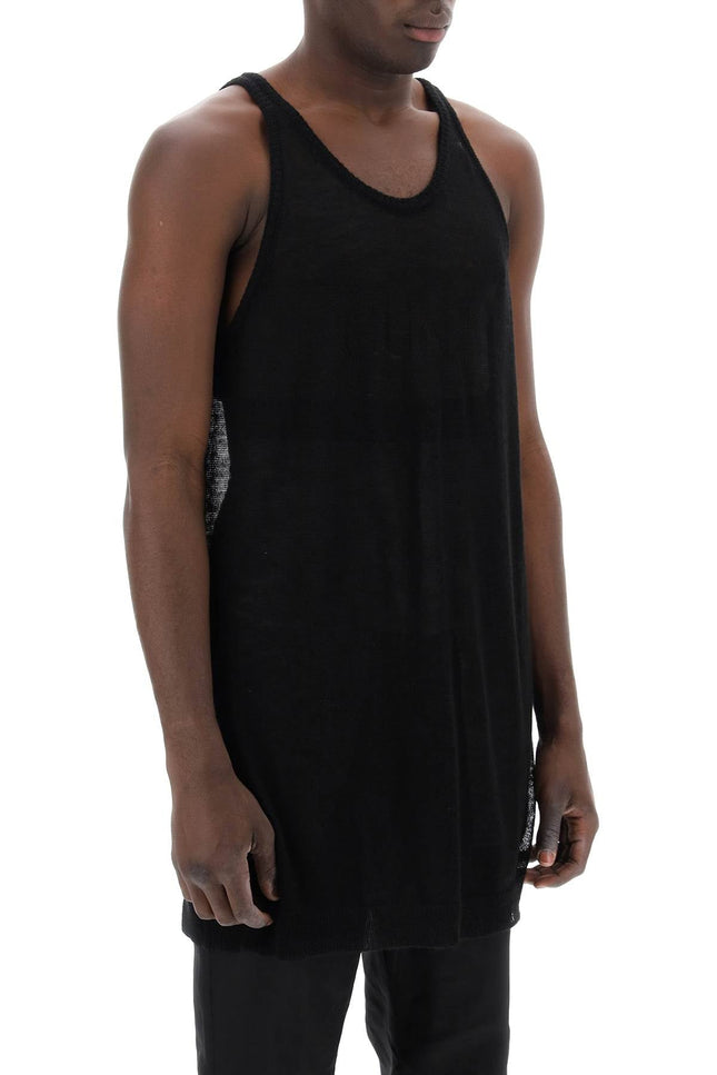 Rick owens "knitted tank top with perforated-men > clothing > t-shirts and sweatshirts > t-shirts-Rick Owens-os-Black-Urbanheer