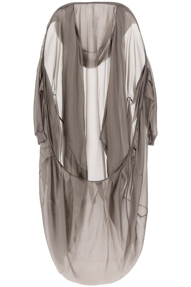 Rick owens hooded silk habotai bubble coat with-women > clothing > jackets-Rick Owens-os-Grey-Urbanheer