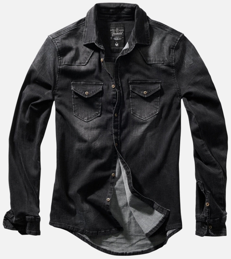 Riley Denim Shirt-Shirt-Norvine-S-black-Urbanheer