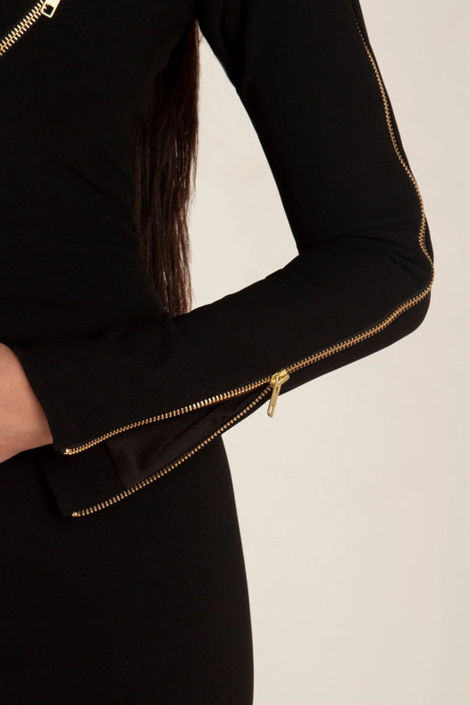 Rina Black Long Sleeves Dress-Dress-Ashley Stambouli-XS-Urbanheer