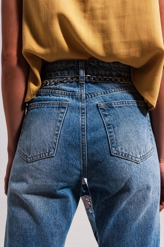 Ripped Knee Jeans In Light Blue-Jeans-Q2-XL-Blue-Urbanheer