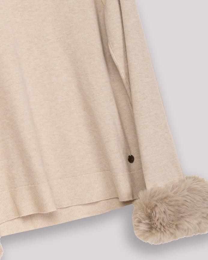 Rita Beige Fur Sweater-Sweater-NIZA-M-Urbanheer