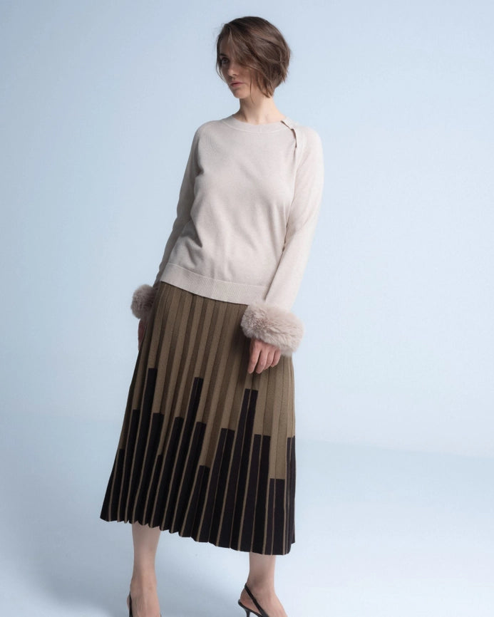 Rita Beige Fur Sweater-Sweater-NIZA-M-Urbanheer