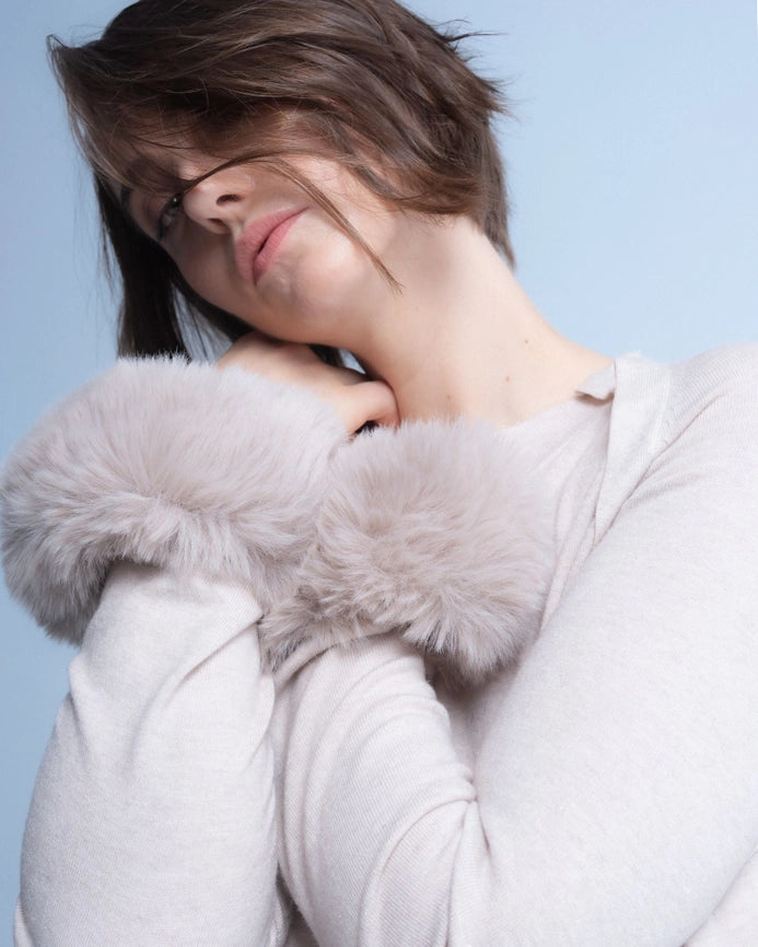 Rita Beige Fur Sweater-Sweater-NIZA-M-Urbanheer