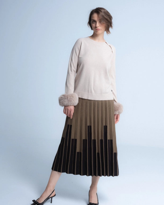 Rita Beige Fur Sweater-Sweater-NIZA-M-Urbanheer