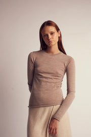 Rita Cashmere Knitted Crew Neck Pullover Brown-Pullover-Leap Concept-XS-Brown-Urbanheer
