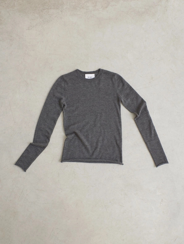 Rita Cashmere Knitted Crew Neck Pullover Grey-Pullover-Leap Concept-XS-Grey-Urbanheer