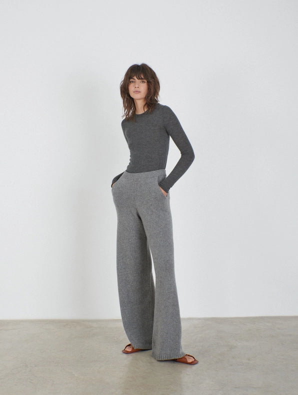 Rita Cashmere Knitted Crew Neck Pullover Grey-Pullover-Leap Concept-XS-Grey-Urbanheer