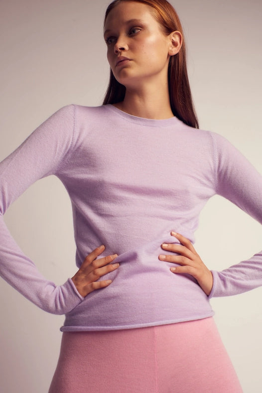 Rita Cashmere Knitted Crew Neck Pullover Purple-Pullover-Leap Concept-XS-Purple-Urbanheer