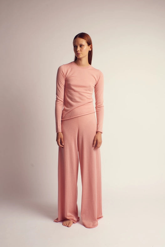 Rita Cashmere Knitted Crew Neck Pullover Salmon-Pullover-Leap Concept-XS-Salmon-Urbanheer