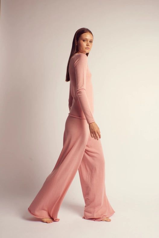 Rita Cashmere Knitted Crew Neck Pullover Salmon-Pullover-Leap Concept-XS-Salmon-Urbanheer