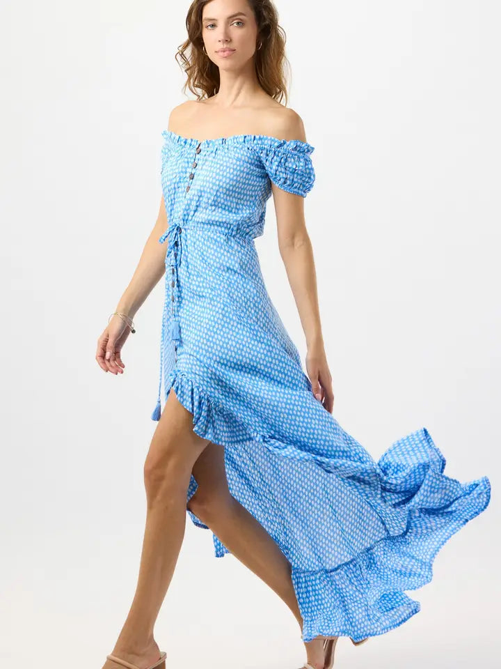 Riviera Maxi Dress-Dress-Tiare Hawaii-One Size-Sleet Sky-Urbanheer