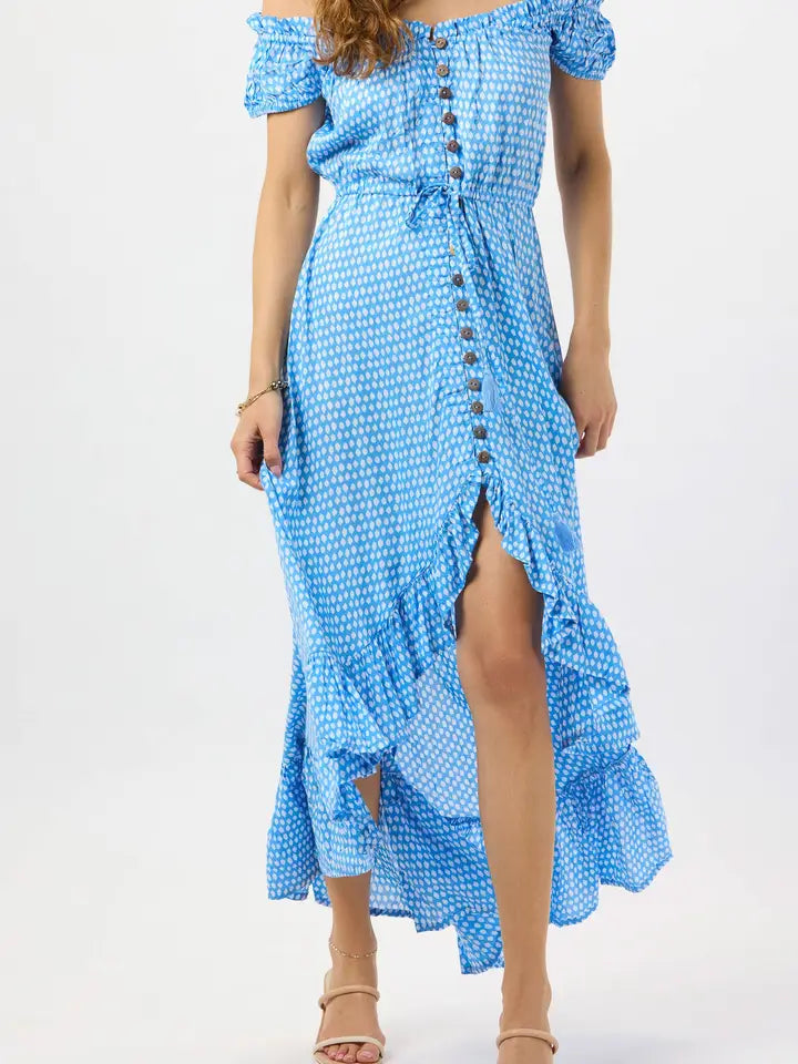 Riviera Maxi Dress-Dress-Tiare Hawaii-One Size-Sleet Sky-Urbanheer