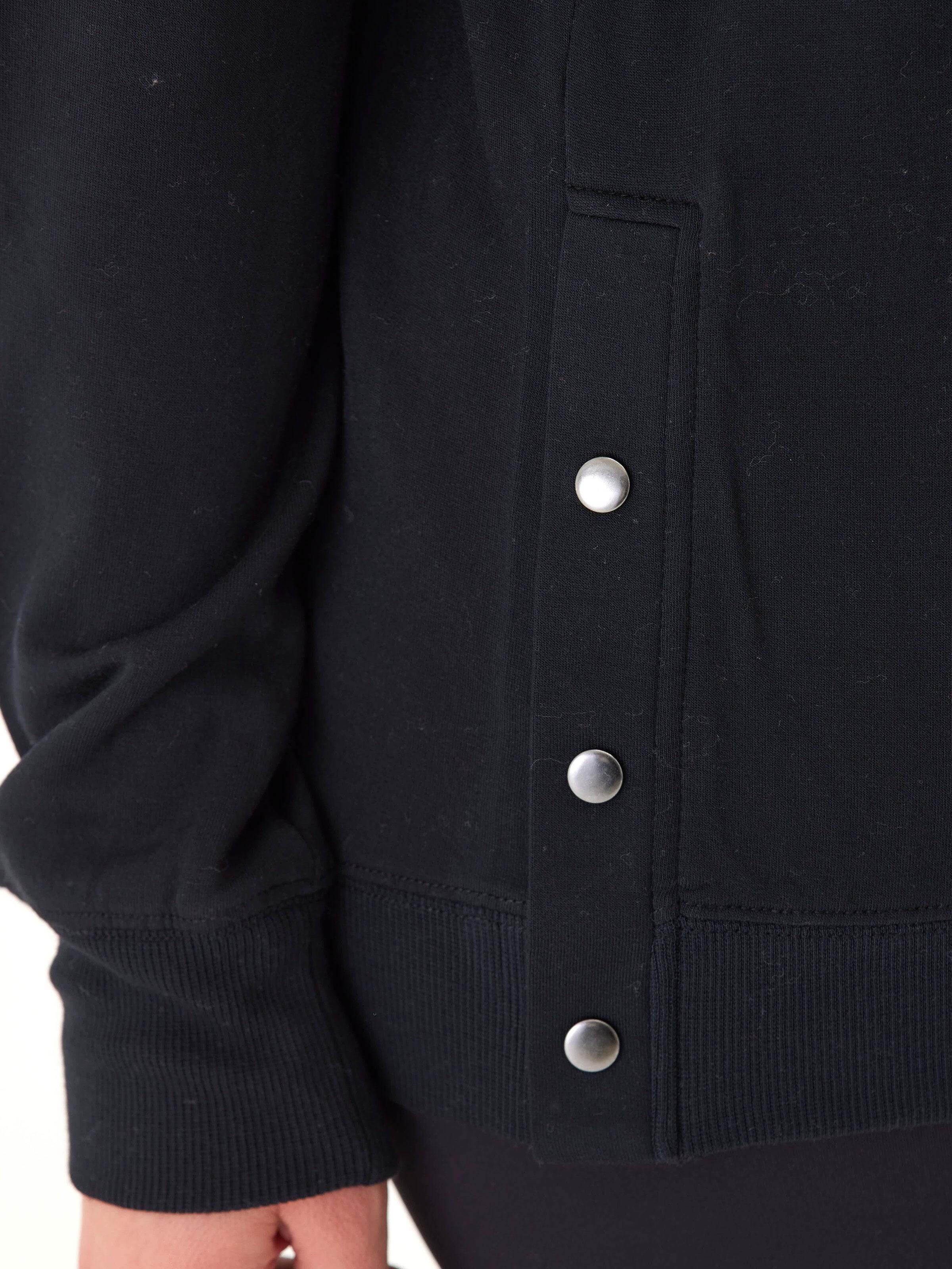 Roberta Feather Fleece Snap Button Sweatshirt