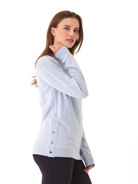Roberta Feather Fleece Snap Button Sweatshirt