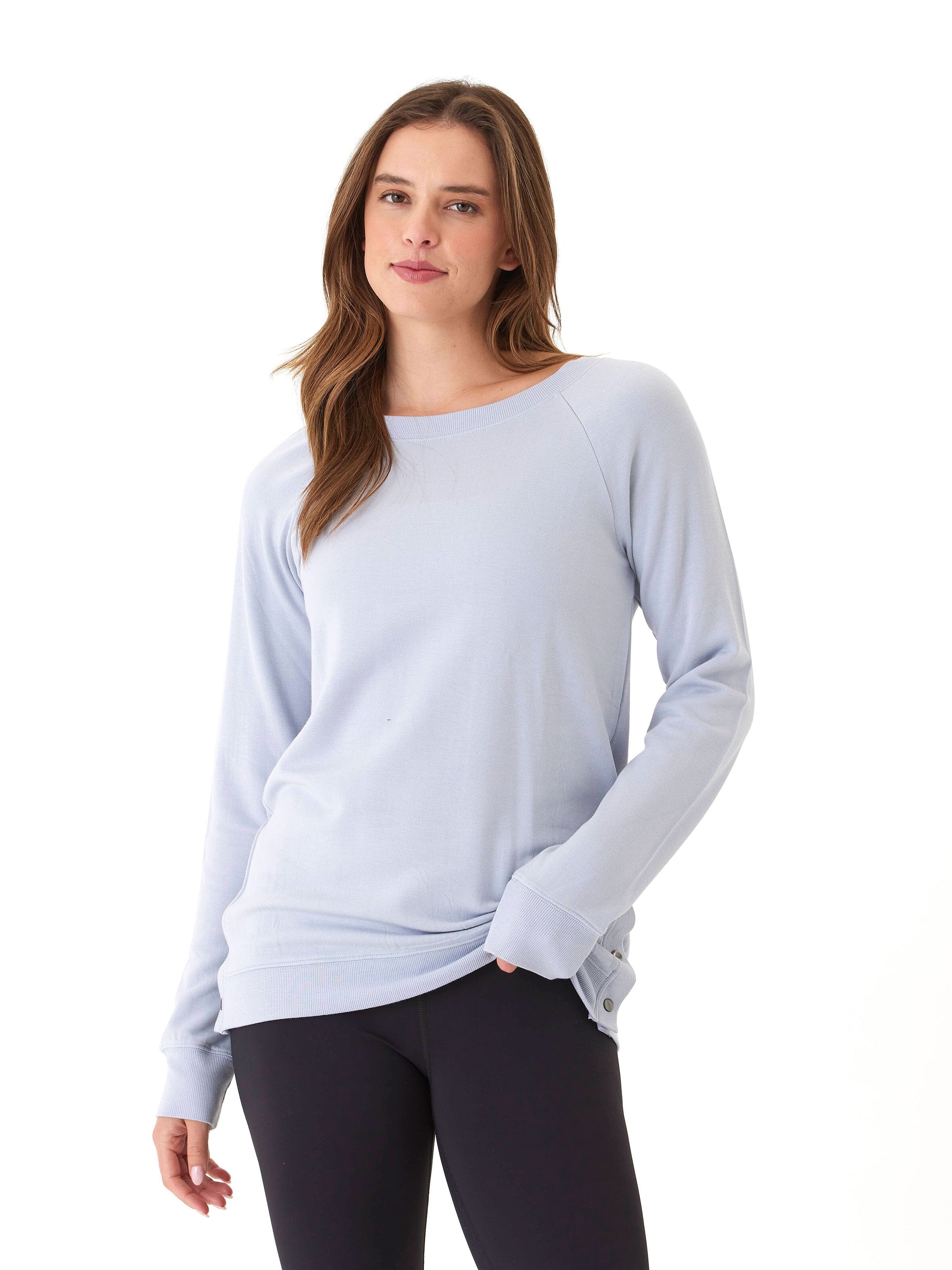 Roberta Feather Fleece Snap Button Sweatshirt