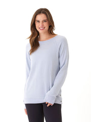 Roberta Feather Fleece Snap Button Sweatshirt