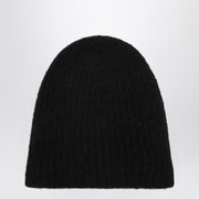 Roberto Collina Black cashmere ribbed beanie