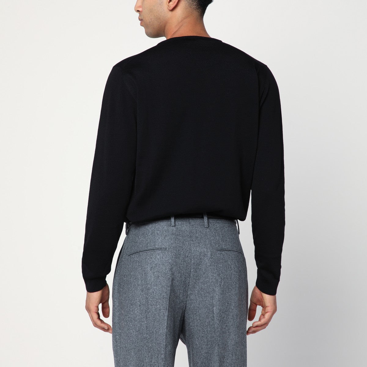 Roberto Collina Black crew neck wool sweater