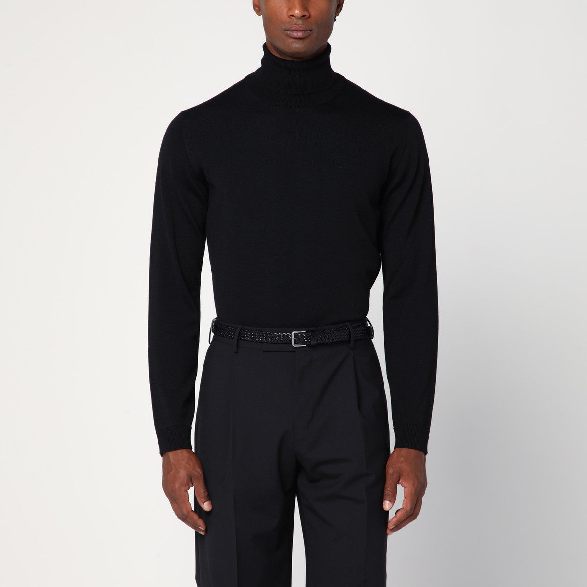 Roberto Collina Black wool turtleneck sweater