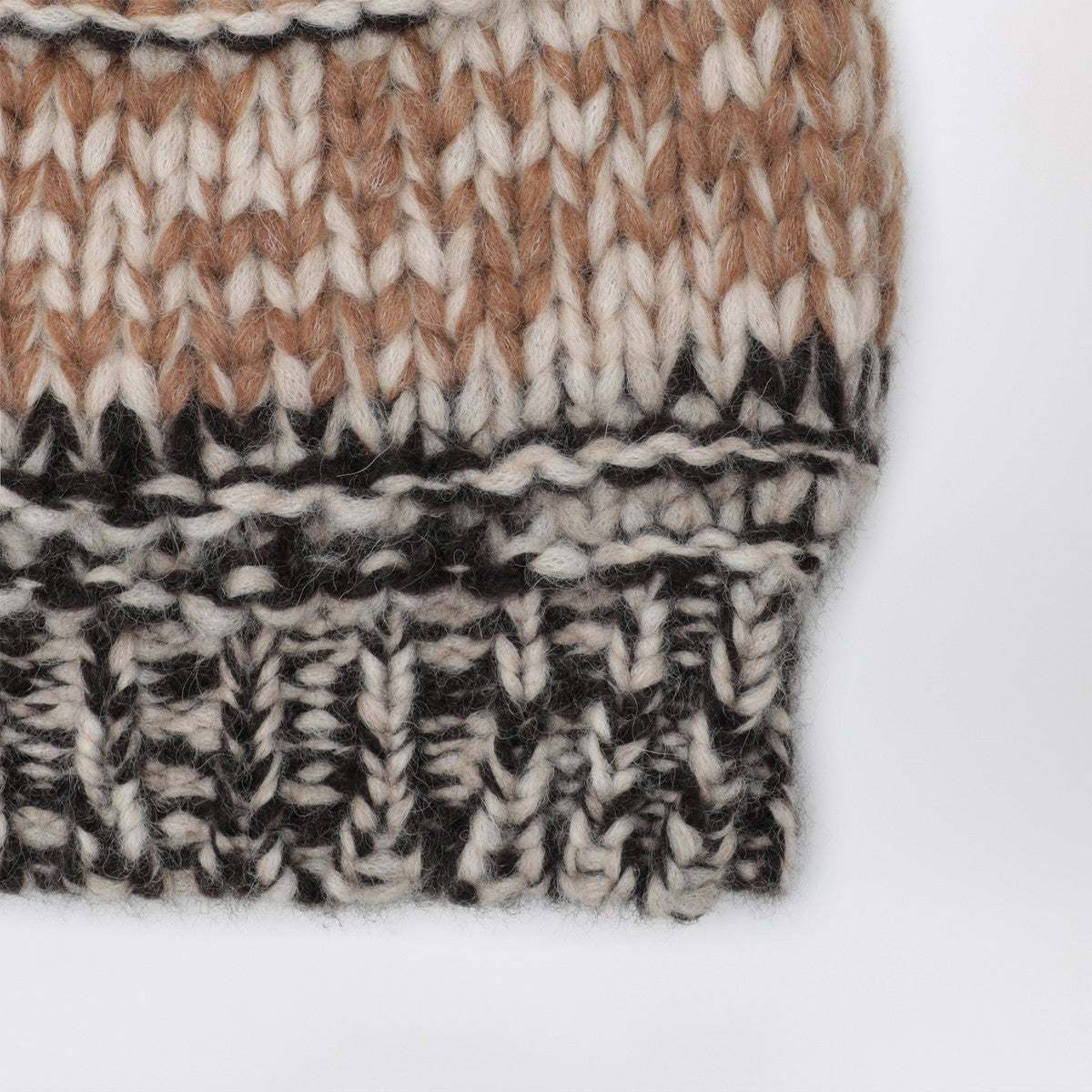 Roberto Collina Camel mouliné-effect beanie