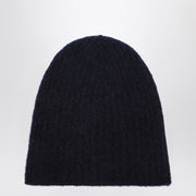 Roberto Collina Cashmere ribbed navy hat