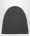 Roberto Collina Charcoal cashmere ribbed beanie