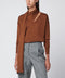 Roberto Collina Hazelnut-coloured sweater with scarf