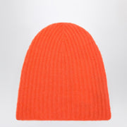 Roberto Collina Orange cashmere ribbed beanie