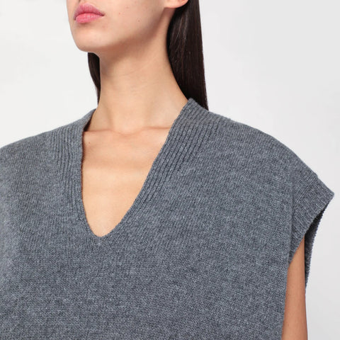 Roberto Collina Oversized grey wool vest