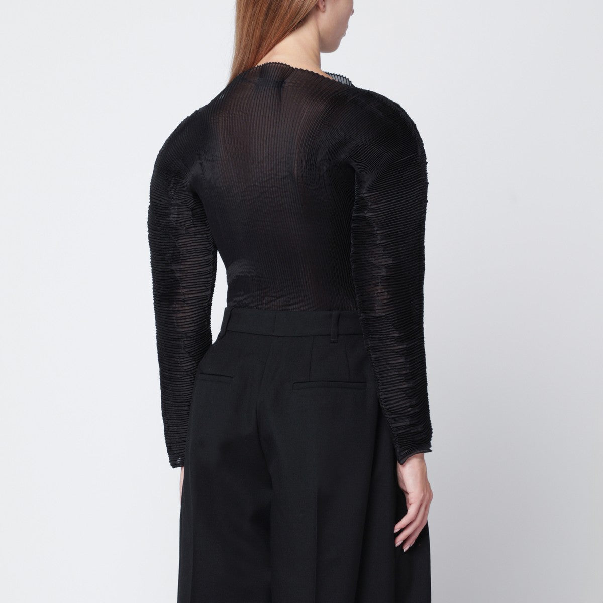 Róhe Black pleated sculptural top