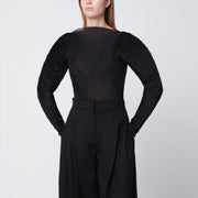 Róhe Black pleated sculptural top