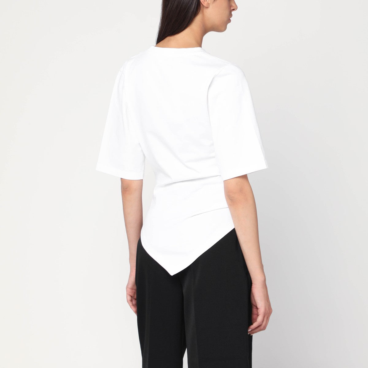 Róhe White asymmetric cotton top
