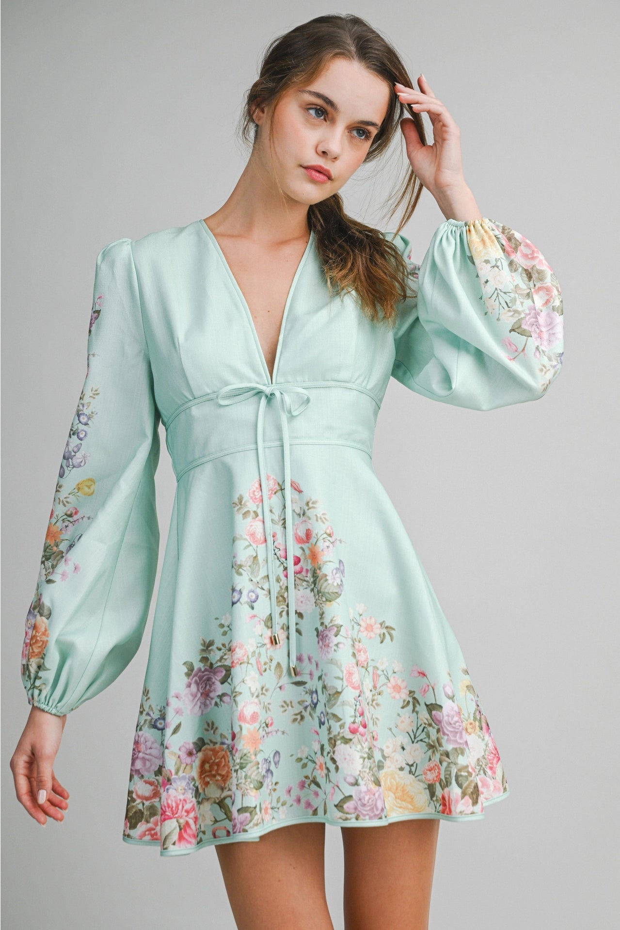 Romantic A-Line Fit & Flowy Silhouette Long Sleeve Dress