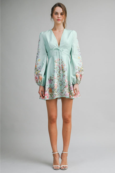 Romantic A-Line Fit & Flowy Silhouette Long Sleeve Dress