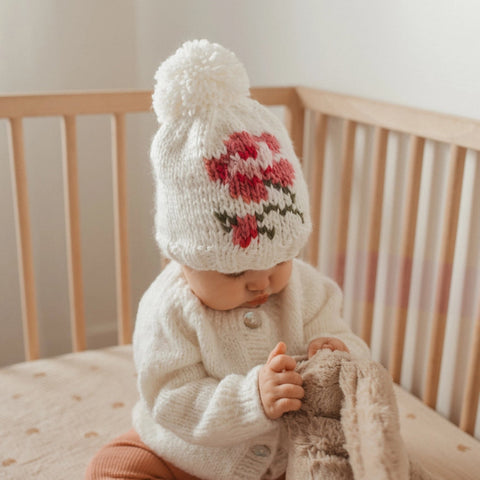 Rose Beanie Hat Baby & Kids-Hat-Huggalugs-Small (0-6 months)-Urbanheer