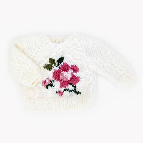 Rose Crew Neck Sweater For Baby & Toddler-Sweater-Huggalugs-0-6 months-Urbanheer