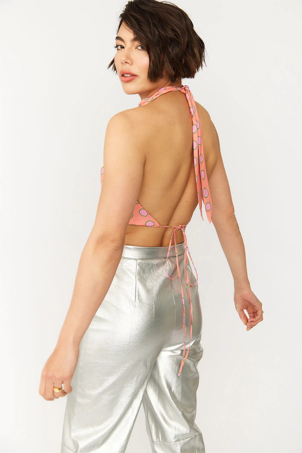 Rose Petal Cowl Neck Pink Crop Top-Tops-Buy Me Fur Ltd-One Size-Pink-Rose Petal Fibre-Urbanheer