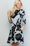 Rose Print Winter Tunic Dress-Dress-LA Soul-S-Urbanheer