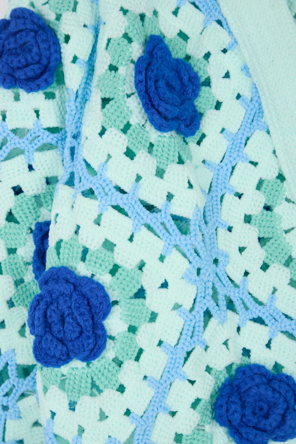 Rosette Crochet Cardigan Blue Multi-Cardigan-SAACHI-One Size-Blue Multi-Urbanheer
