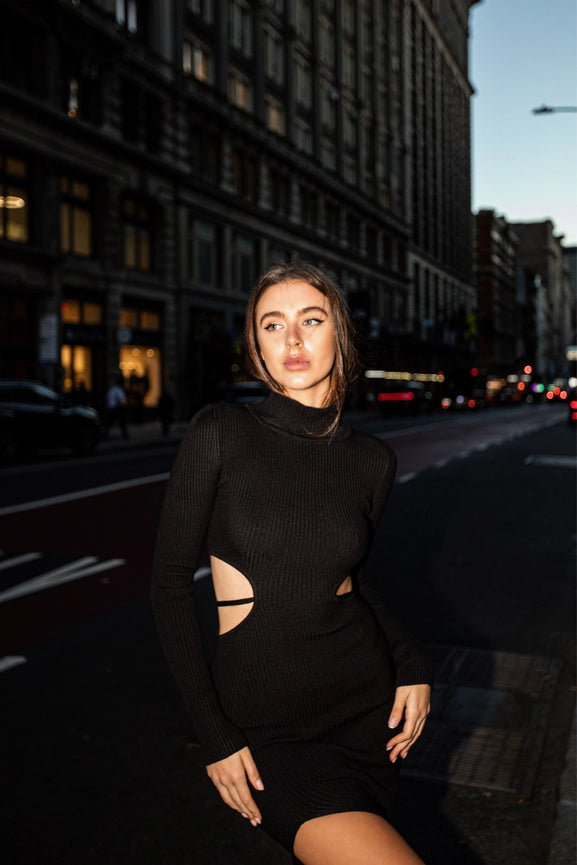 Rosie Dress Black Long Sleev-Dress-Marlina Boutique-XS/S-Black-Urbanheer