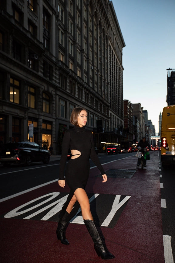 Rosie Dress Black Long Sleev-Dress-Marlina Boutique-XS/S-Black-Urbanheer