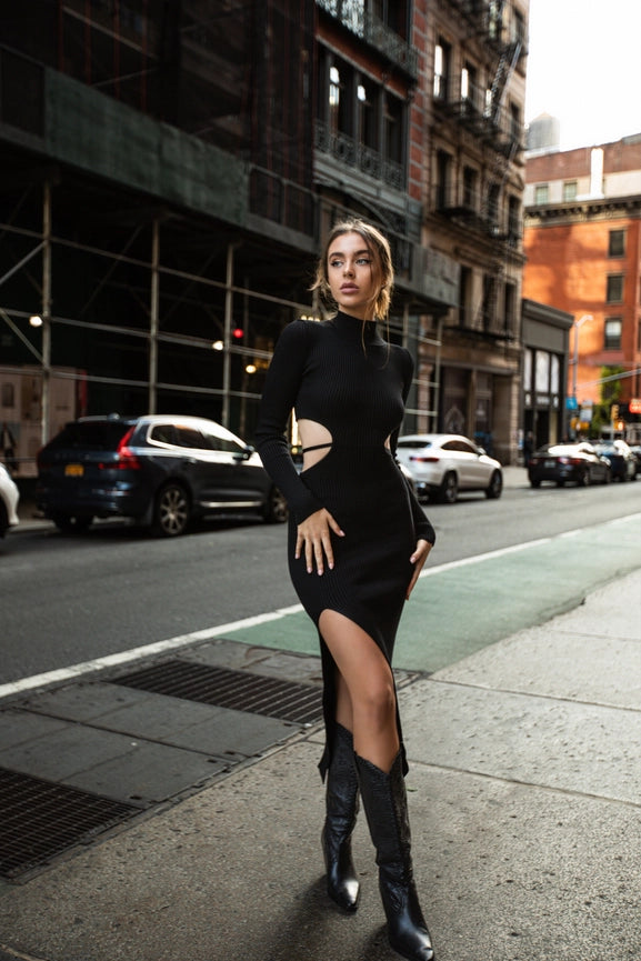 Rosie Dress Black Long Sleev-Dress-Marlina Boutique-XS/S-Black-Urbanheer