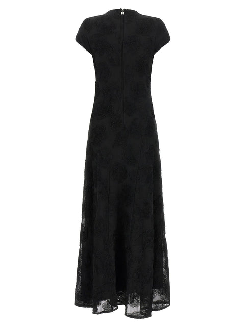 Rotate Birger Christensen Black Flower Mesh Maxi Dress
