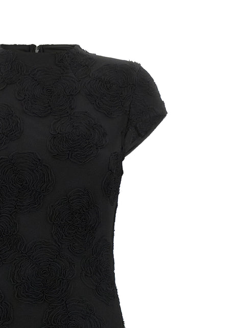 Rotate Birger Christensen Black Flower Mesh Maxi Dress