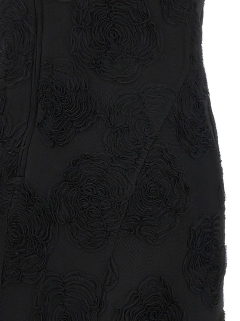 Rotate Birger Christensen Black Flower Mesh Maxi Dress