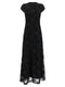 Rotate Birger Christensen Black Flower Mesh Maxi Dress