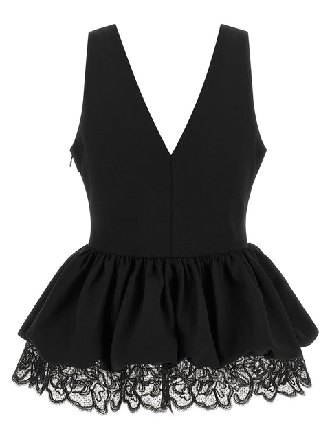 Rotate Birger Christensen Black Peplum Top