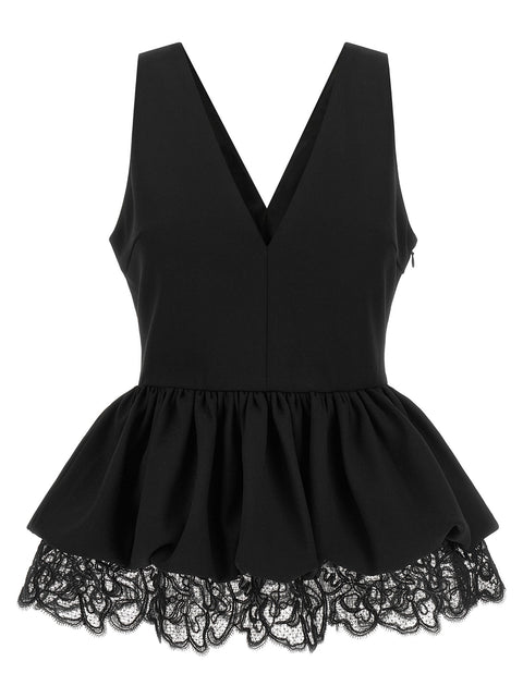 Rotate Birger Christensen Black Peplum Top